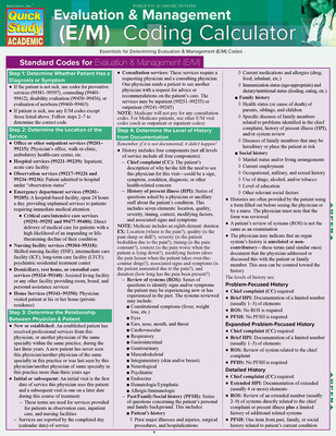 Evaluation & Management (E&m) Coding Calculator: Quickstudy Laminated Reference Guide - Tropin, Theresa