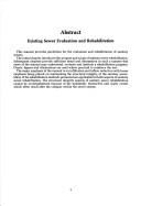 Existing Sewer Evaluation and Rehabilitation
