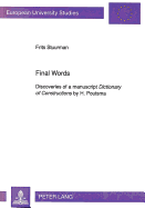Final Words: Discoveries of a Manuscript Dictionary of Constructions by H. Poutsma