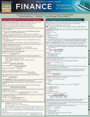 Finance Equations & Answers Laminated Reference Guides - Hauer, Joe (Producer)