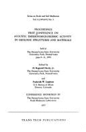 First Conference on Acoustic Emission (Microseismic Activity) in Geologic Structures and Materials