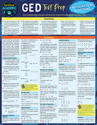 GED Test Prep - Mathematical Reasoning: A Quickstudy Laminated Reference Guide - Reiss, Stephen