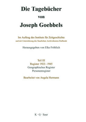 Geographisches Register Und Personenregister - Hermann, Angela (Editor)