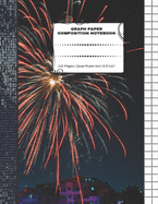 Graph Paper Composition Notebook: 110 Pages - Quad Ruled 4x4 - 8.5" x 11" Fireworks Large Notebook with Grid Paper - Math Notebook For Students