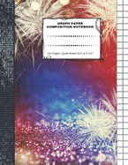 Graph Paper Composition Notebook: 110 Pages - Quad Ruled 4x4 - 8.5" x 11" Fireworks Large Notebook with Grid Paper - Math Notebook For Students