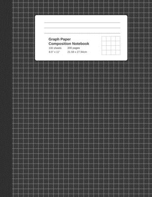Graph Paper Composition Notebook: Eclipse Grey, Grid Paper Notebook, Quad Ruled, 4 Square Per Inch (4x4), 100 Sheets, 200 pages (Large, 8.5 x 11) - Writion, Abookrush
