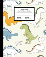 Graph Paper Composition Notebook: Quad Ruled 4 Squares Per Inch Sheets, Math and Science Grid Note Book for Elementary Students, Cool Dinosaurs