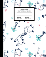 Graph Paper Composition Notebook: Quad Ruled 4 Squares Per Inch Sheets, Math and Science Grid Note Book for Elementary Students, Cute Giraffe