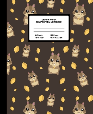 Graph Paper Composition Notebook: Quad Ruled 4 Squares Per Inch Sheets, Math and Science Grid Note Book for Elementary Students, Cute Kawaii Chipmunk - Notebooks, Little Pens