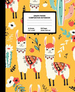 Graph Paper Composition Notebook: Quad Ruled 4 Squares Per Inch Sheets, Math and Science Grid Note Book for Elementary Students, Happy Llama