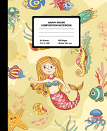 Graph Paper Composition Notebook: Quad Ruled 4 Squares Per Inch Sheets, Math and Science Grid Note Book for Elementary Students, Pretty Mermaid