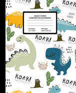 Graph Paper Composition Notebook: Quad Ruled 4 Squares Per Inch Sheets, Math and Science Grid Note Book for Elementary Students, Roaring Dinosaurs