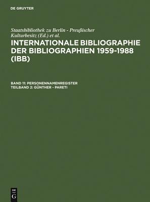 Gunther - Pareti - Olejniczak, Ursula (Editor), and Schmiedecke, K?the (Editor), and Walravens, Hartmut (Editor)