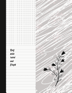 Half Wide Ruled and Graph: Classic Black and White Soft Cover Composition Notebook Half Graph 4x4 Half Lined Paper Notebook on Same Page, Squared, Science, Maths, Lab Notebooks, Diary Practice Journal Organizer.