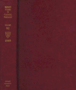 Harvard Studies in Classical Philology, Volume 92