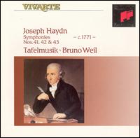 Haydn: Symphonies Nos. 41, 42, 43 - Tafelmusik Baroque Orchestra; Bruno Weil (conductor)