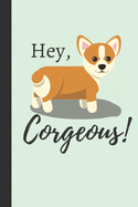 Hey, Corgeous!: Funny Corgi Gift Small Lined Notebook (6" x 9")