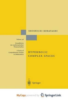 Hyperbolic Complex Spaces - Kobayashi, Shoshichi