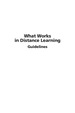 What Works in Distance Learning