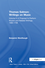 Thomas Salmon: Writings on Music