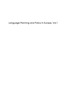 Language Planning and Policy in Europe, Vol. 1