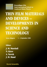Thin Film Materials and Devices: Developments in Science and Technology: Proceedings of the Tenth International School