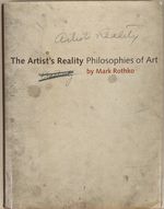 The Artist's Reality: Philosophies of Art