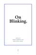 On Blinking