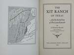 The Xit Ranch of Texas and the Early Days of the Llano Estacado