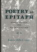 Poetry as Epitaph