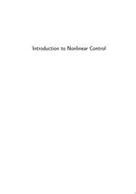 Introduction to Nonlinear Control: Stability, Control Design, and Estimation