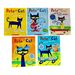Pete the Cat Series 5 Books Collection Set (Pete the Cat I Love My White Shoes, Rocking in My School Shoes, His Four Groovy Buttons, His Magic Sunglasses & the New Guy)