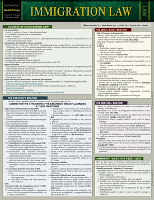 Immigration Law: A Quickstudy Laminated Reference Guide - Sanchez, John, Jd, LLM, and Fuleihan, Dalia, Jd (Consultant editor)