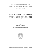 Inscriptions from Tell Abu Salabikh
