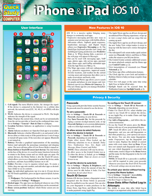 iPhone & iPad iOS 10: QuickStudy Laminated Reference Guide - Zaczek, Jennifer