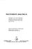Multivariate Analysis--III; : Proceedings