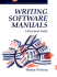 Writing Software Manuals: a Practical Guide