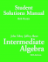 Intermediate Algebra: Student Solutions Manual