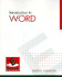 Introduction to Word