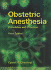 Obstetric Anesthesia: Principles and Practice