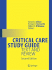 Critical Care Study Guide: Text and Review Von Gerard J. Criner, Rodger E. Barnette Und Gilbert E. D'Alonzo