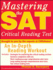 Mastering the Sat Critical Reading Test