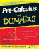 Pre-Calculus for Dummies