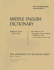 Middle English Dictionary Format: Paperback
