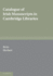 Catalogue of Irish Manuscripts in Cambridge Libraries