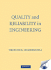 Quality and Reliability in Engineering [With Cdrom]