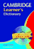 Cambridge Learner's Dictionary With Cd-Rom (Dictionary)