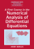A First Course in the Numerical Analysis of Differential Equations