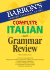 Complete Italian Grammar Review (Barron's Grammar)