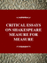 Critical Essays on Shakespeare's Measure for Measure: Shakespeare's Measure for Measure (Critical Essays on British Literature Series)